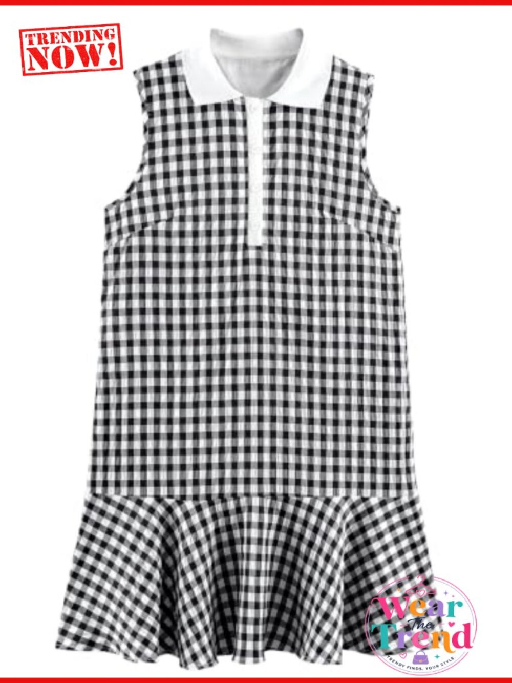 Womens Plaid Mini Dress Sleeveless Polo Button Down Pockets